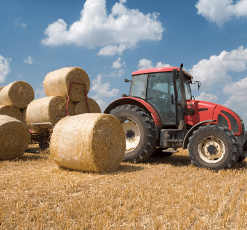 Hay and tractor